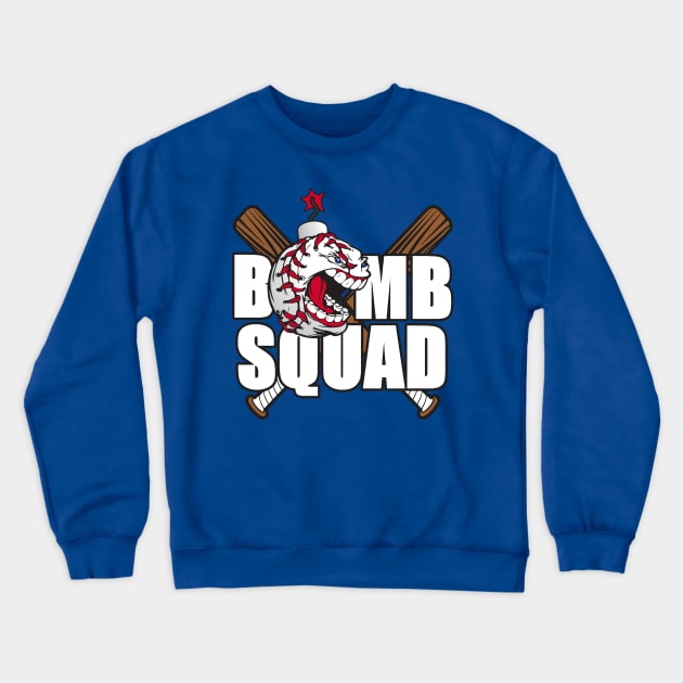 Bomb Squad Baseball White Crewneck Sweatshirt by DavesTees